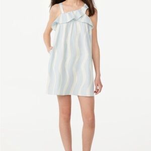 Chic Striped Kids Dress in Blue and White - Size L (girl) 10-12